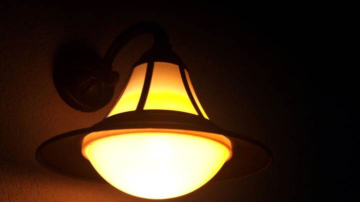 Lamp Closeup At Night